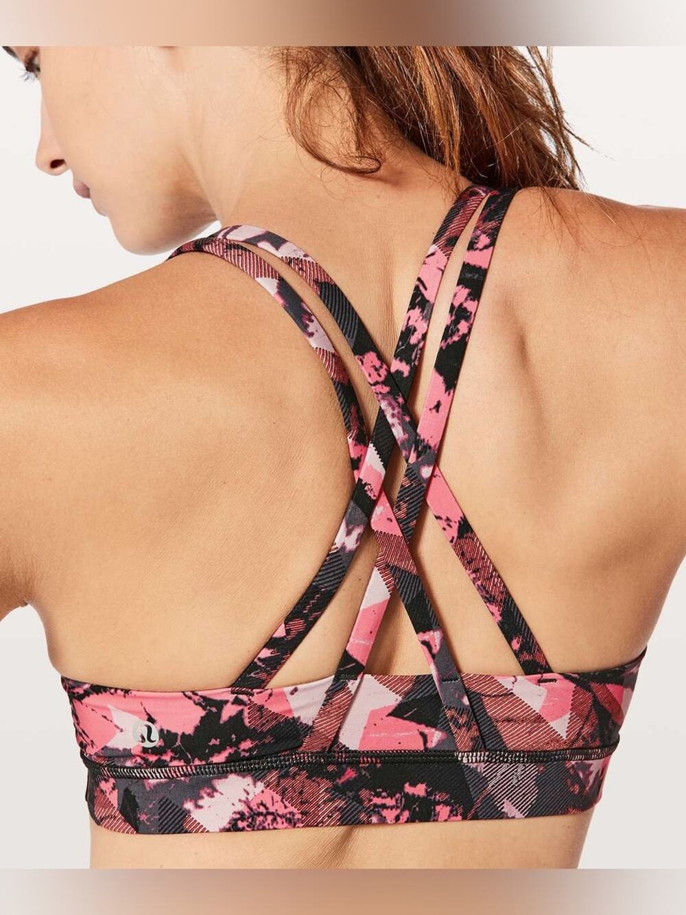 Lululemon Energy Bra Nulux Translucence Alpine White Multi Padded Size 2